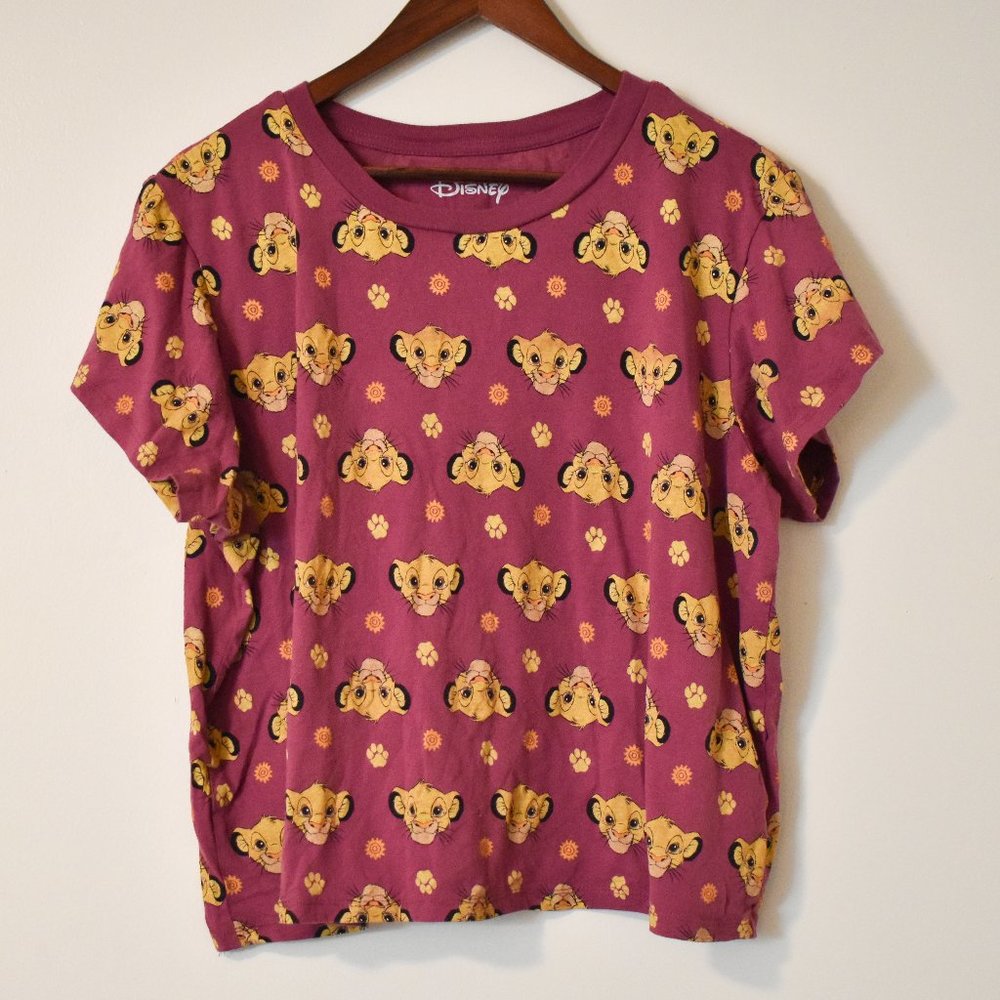 Disney Simba Cropped Purple T-Shirt
